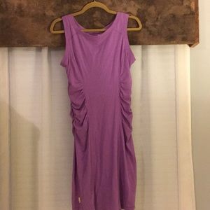 Lole RARE Organic Side Ruched Dress Orchid Purple